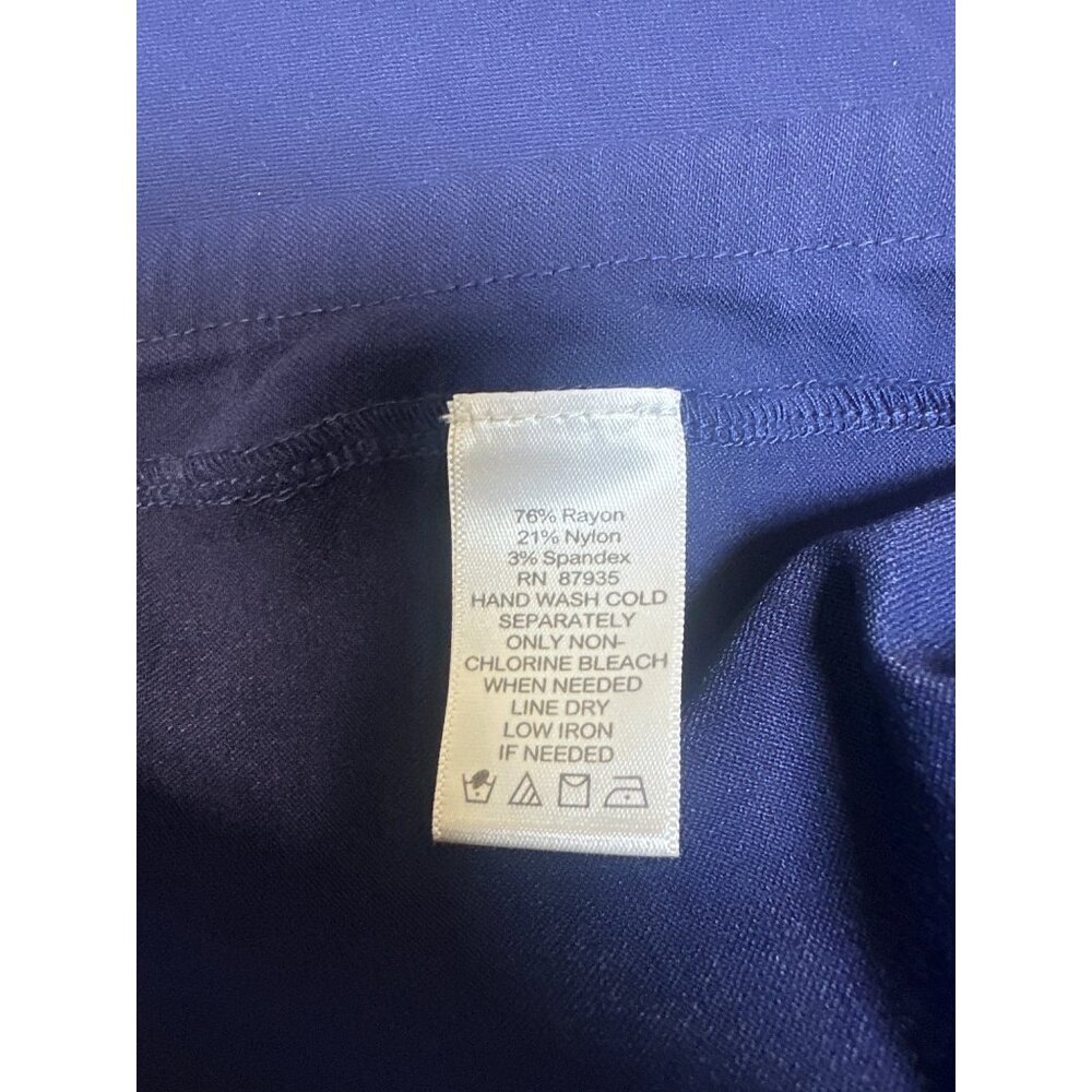 Susan Graver Pants Navy Blue Liquid Knit Pull On Stretch Straight Leg, XL - Picture 6 of 10